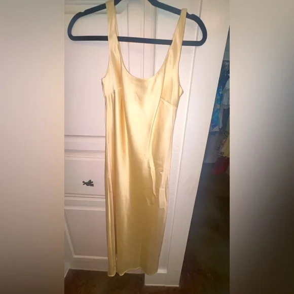 yellow formal maxi dress Masterpiece Strapless Maxi Dress